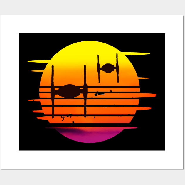 Tie Fighter Sunset Wall Art by SDM900